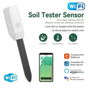 Smart WiFi Soil Moisture Meter Temperature Humidity Sensor Garden Plant Monitor